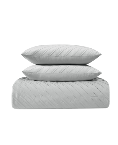 Pem America James Pleated 9 Piece Comforter Set, Queen In Silver