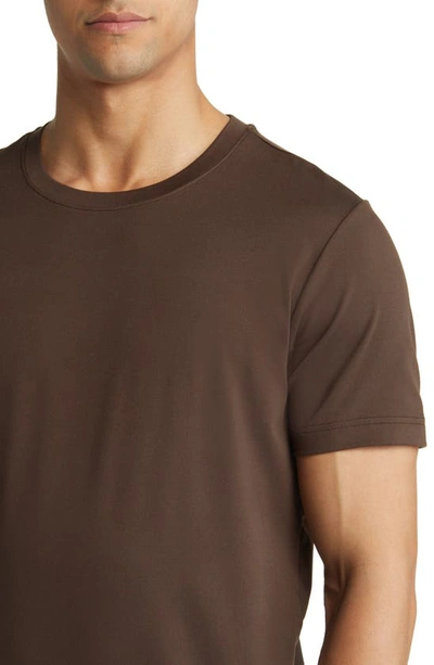 Shop Alo Yoga Conquer Reform Performance Crewneck T-shirt In Espresso