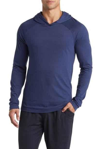 Shop Alo Yoga Core Pullover Hoodie In Navy