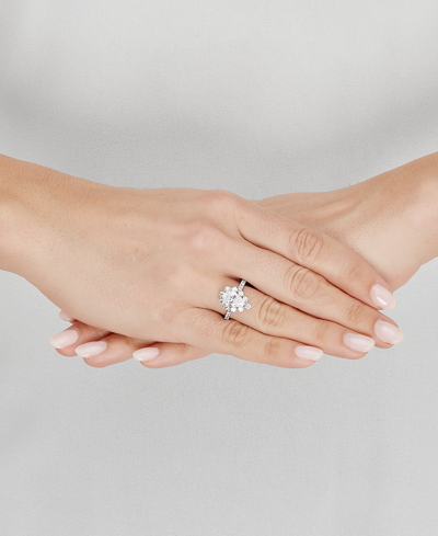 Grown With Love Igi Certified Lab Grown Diamond Pear-cut Halo Engagement Ring (3 Ct. T.w.) In 14k White Gold In White Gold