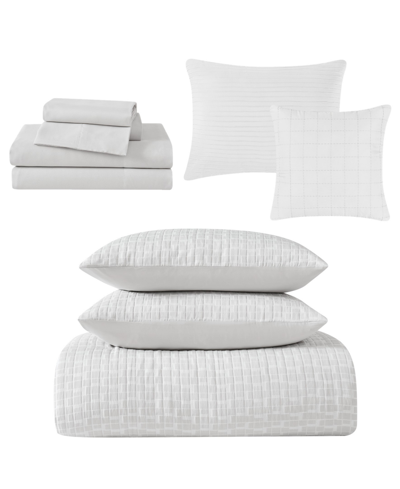 Pem America Anabelle Geo 9 Piece Comforter Set, Queen In Champagne