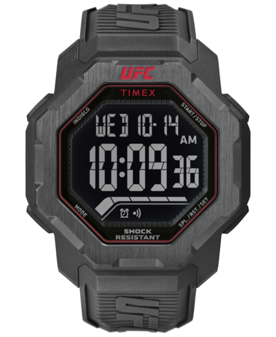 Shop Timex Ufc Men's Knockout Digital Black Polyurethane Watch, 48mm