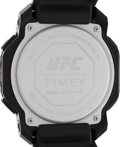 Shop Timex Ufc Men's Knockout Digital Black Polyurethane Watch, 48mm