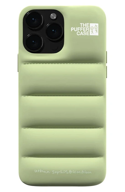 Shop Urban Sophistication The Puffer Case® Iphone 14 Pro Case In Matcha