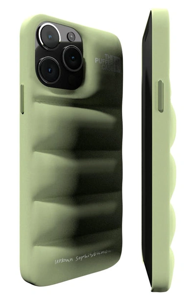 Shop Urban Sophistication The Puffer Case® Iphone 14 Pro Case In Matcha