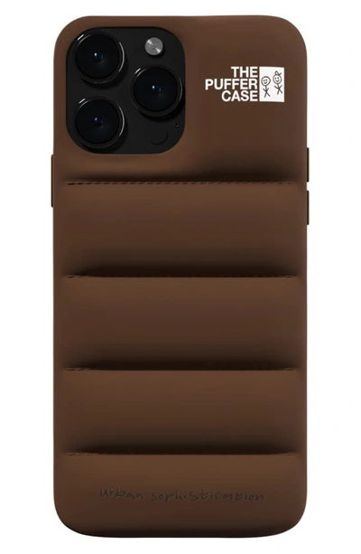 Shop Urban Sophistication The Puffer Case® Iphone 14 Pro Case In Hot Chocolate