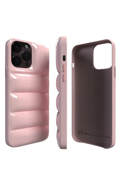 Shop Urban Sophistication The Puffer Case® Patent Iphone 14 Pro Case In Pink Gloss