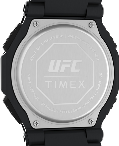 Timex Ufc Men's Colossus Analog-digital Black Stainless Steel Watch, 45mm In Black
