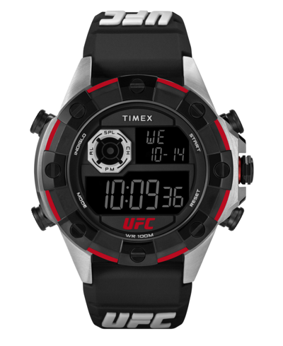 Timex Ufc Men's Kick Digital Black Polyurethane Watch, 49mm In Black