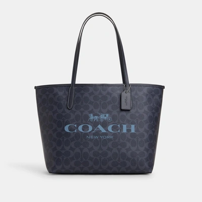 Shop Coach Outlet City Tote In Signature Canvas In Black