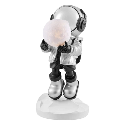 Shop Finesse Decor Hadfield Takes The Moon // Lighted Astronaut- Sculpture // Black & Silver