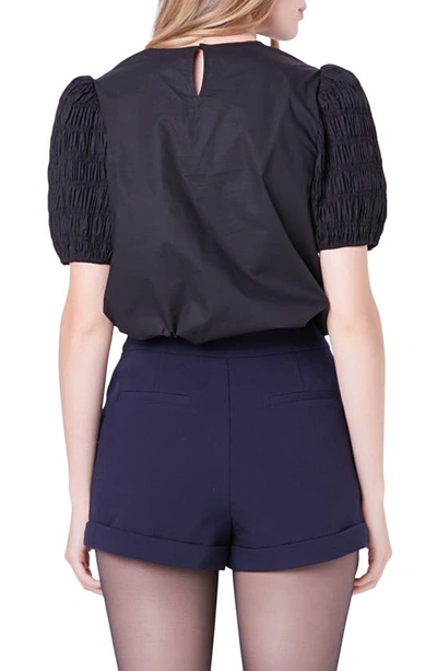 English Factory Smocked Top In Black