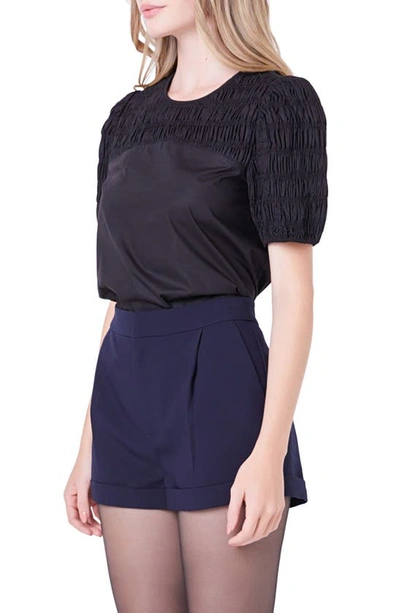 English Factory Smocked Top In Black