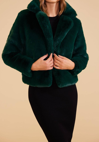 Shop Minkpink Raquel Fur Jacket In Dark Green
