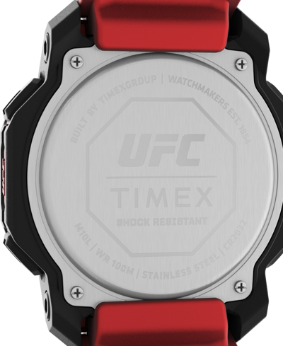 Shop Timex Ufc Men's Knockout Digital Red Polyurethane Watch, 48mm