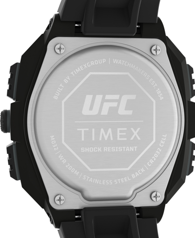 Shop Timex Ufc Men's Shockxl Digital Black Polyurethane Watch, 50mm
