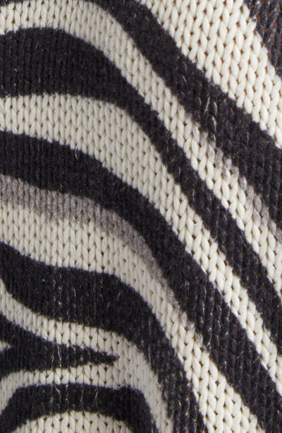 Shop R13 Oversize Distressed Zebra Stripe Sweater In Zebra Print