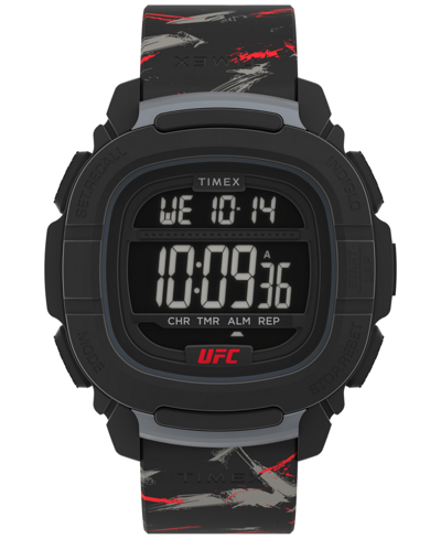 Shop Timex Ufc Men's Shockxl Digital Black Polyurethane Watch, 47mm