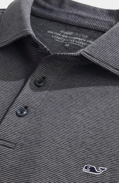 Vineyard Vines St. Jean Stripe Sankaty Performance Polo In Stp J Black Tej/wht