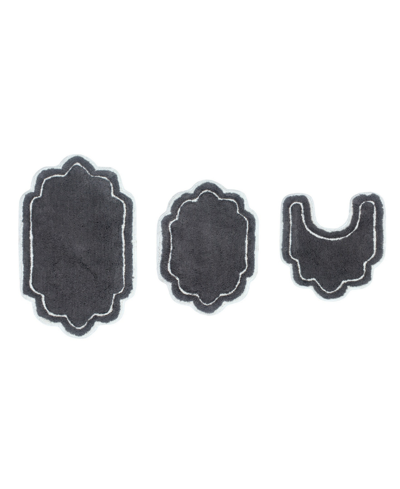 Home Weavers Allure Bathroom Rugs 3 Piece Set In Dark Gray