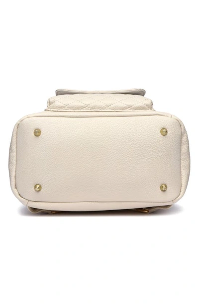 Shop Luli Bebe Petit Monaco Faux Leather Diaper Bag In Pearl White