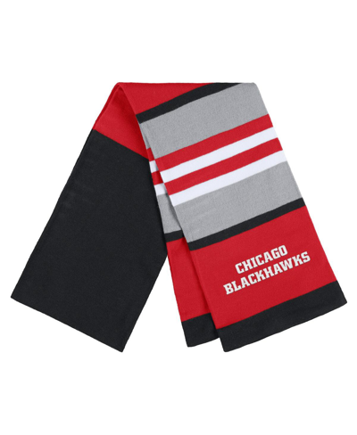 Wear By Erin Andrews Women's  Chicago Blackhawks Stripe Glove And Scarf Set In Red,black
