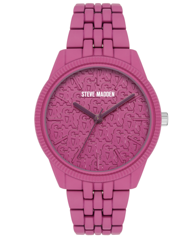 Shop Steve Madden Women's Analog Matte Mauve Alloy Link Bracelet Watch, 36mm