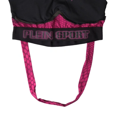 Shop Plein Sport Pink Logo Athlete Hannah Bra Women's Underwear In Black