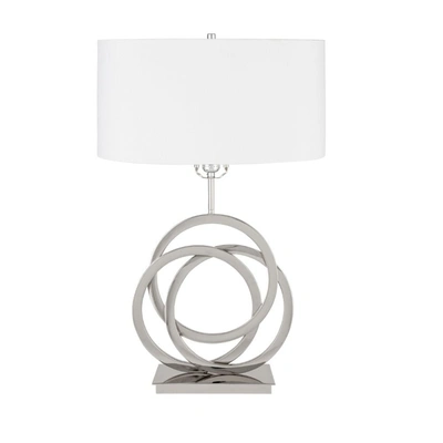 Shop Finesse Decor Chrome Circles Table Lamp // 1 Light // Usb Charger