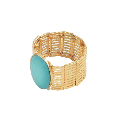 Shop Sohi Women's Blue Contrast Statement Bracelet