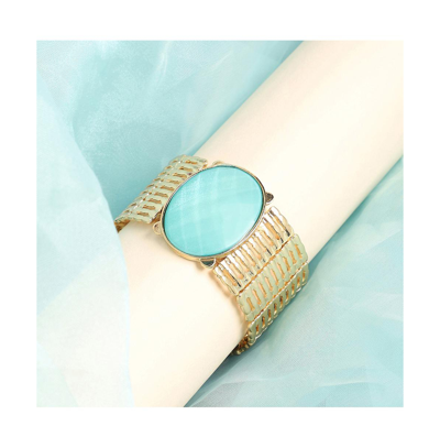 Shop Sohi Women's Blue Contrast Statement Bracelet