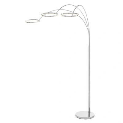 Shop Finesse Decor Led Three Ring Hong Kong Arc Floor Lamp // Chrome, Not Dimmable