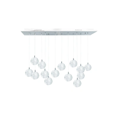 Shop Finesse Decor 14 Light Crystal Spheres Chandelier // Rectangular Chrome Canopy