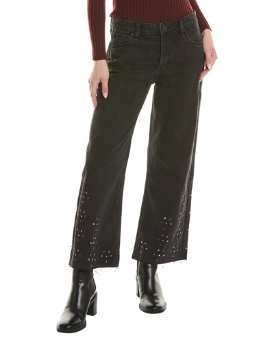 Shop Hudson Jeans Rosie Black High-rise Wide Leg Jean
