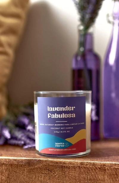 Shop Bonita Fierce Lavender Fabulosa Candle In White/ Purple
