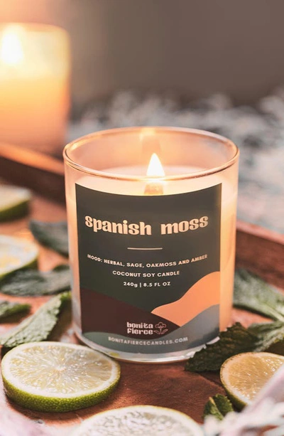 Shop Bonita Fierce Spanish Moss Candle In White/ Green