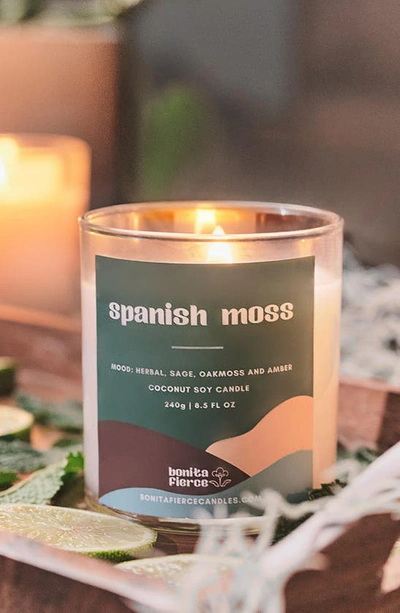 Shop Bonita Fierce Spanish Moss Candle In White/ Green