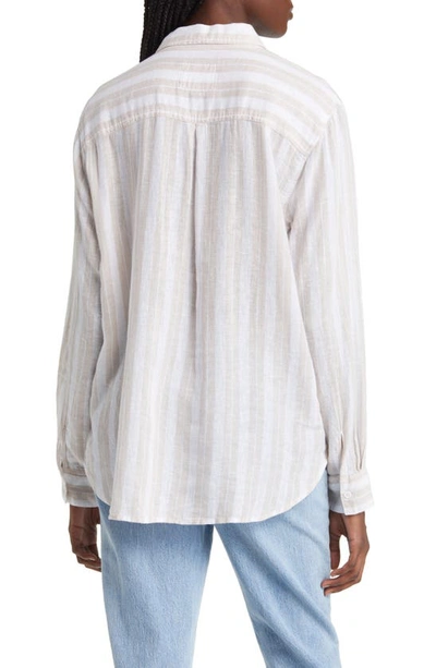 Shop Rails Charli Linen Blend Button-up Shirt In Shore Stripe