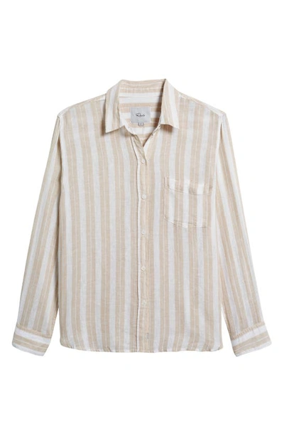 Shop Rails Charli Linen Blend Button-up Shirt In Shore Stripe