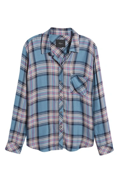 Shop Rails Hunter Plaid Button-up Shirt In Blue Jasper Blush