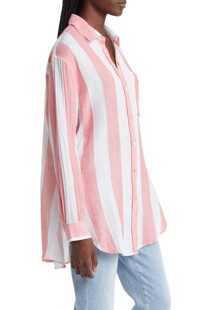 Shop Rails Jaylin Stripe Cotton Tunic Shirt In Playa Stripe