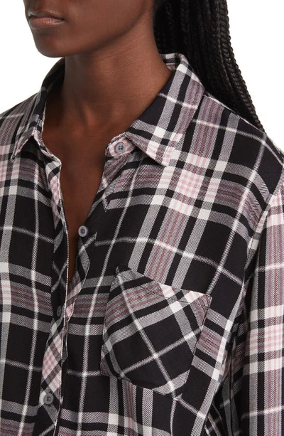 Shop Rails Hunter Plaid Button-up Shirt In Onyx Rose Gold