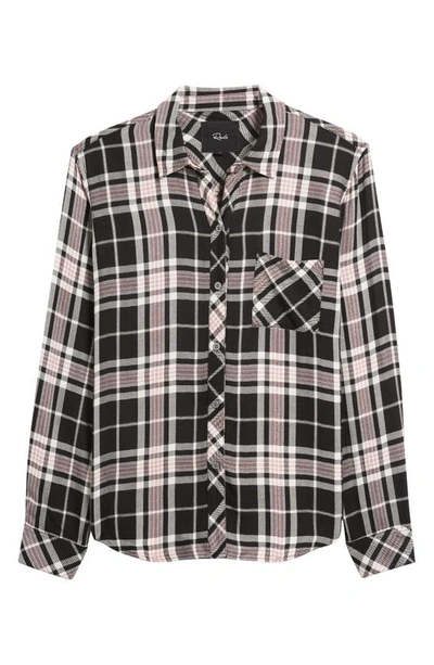 Shop Rails Hunter Plaid Button-up Shirt In Onyx Rose Gold