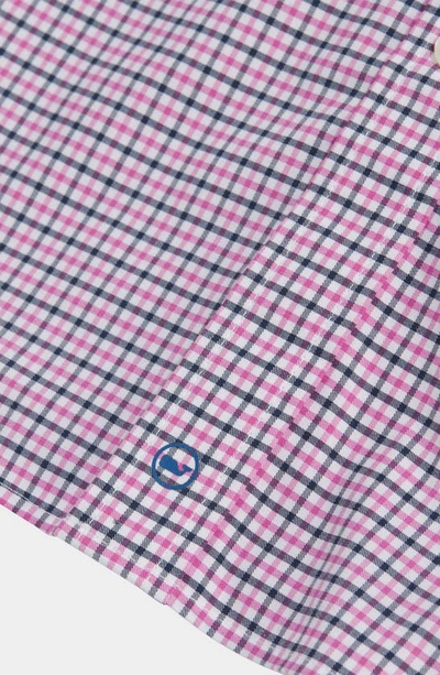 Shop Vineyard Vines Tattersall Gingham On-the-go Brrrº Button-down Shirt In Tattersall Violet