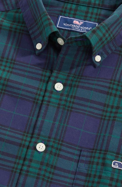 Shop Vineyard Vines Plaid Stretch Twill Button-down Shirt In Plaid- Green Blue
