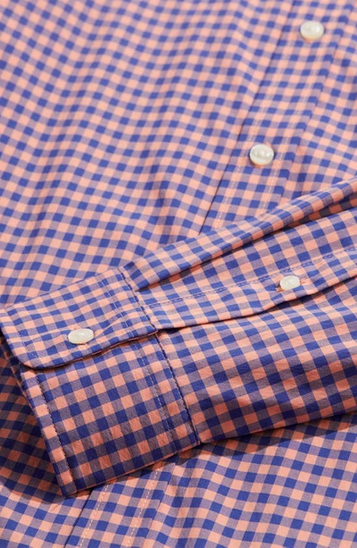 Shop Vineyard Vines Gingham On-the-go Button-down Shirt In Gingham Tequila Sunrise