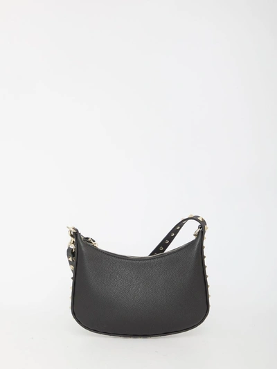 Shop Valentino Mini Hobo Rockstud Bag In Black
