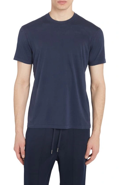 Shop Tom Ford Short Sleeve Crewneck T-shirt In Dark Blue