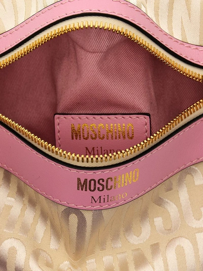 Shop Moschino 'logo' Clutch In Multicolor