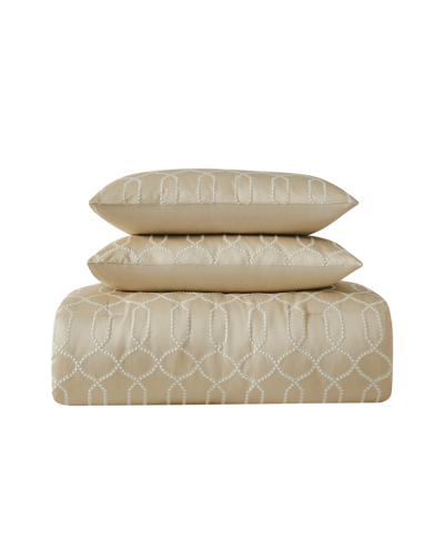 Pem America Victoria Geo 9 Piece Comforter Set, Queen In Gold